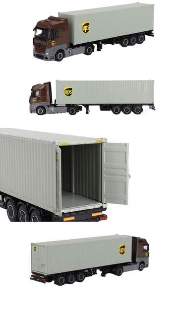 Mini GT Mercedes-Benz Actros w/ 40 Ft Container " UPS Europe" 1:64 Model