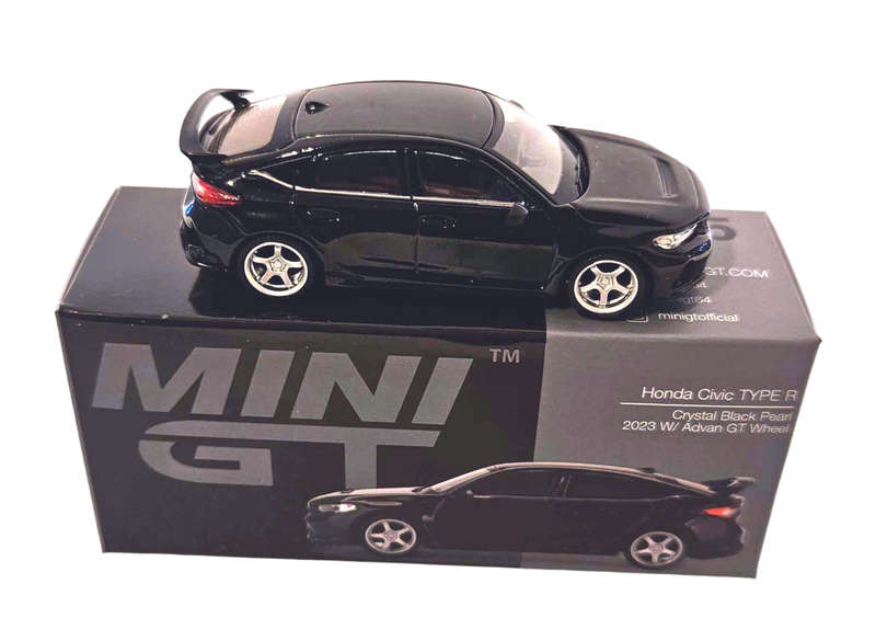 Mini GT Honda Civic Type R Crystal Black with GT Wheel 1:64 Model