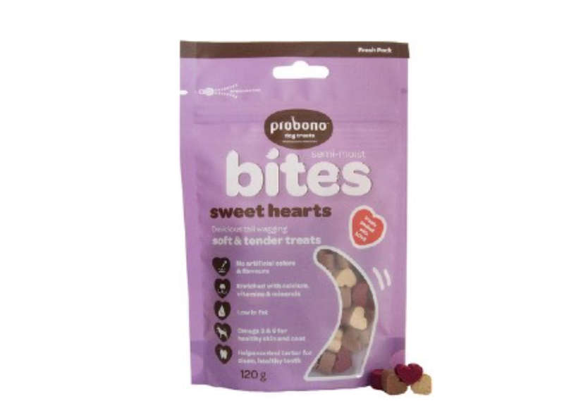 Probono Semi Moist Sweet Hearts - 120g Pouch