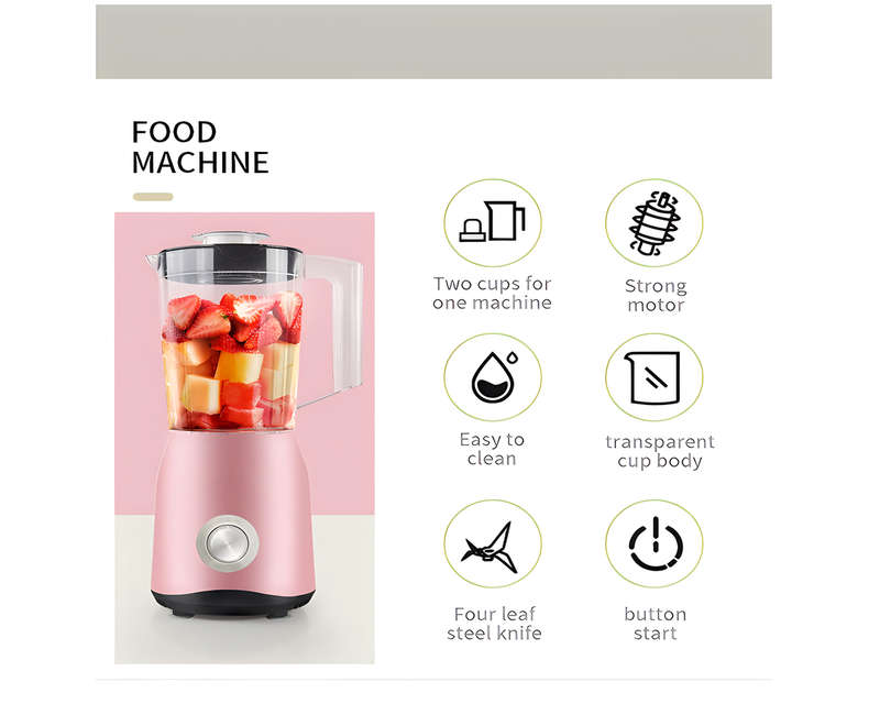 Silver Crest SC-08 1500W Juice Blenders for Kitchen-Pink