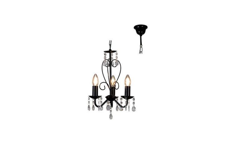 Eurolux - Cleo 3 Arm Black Chandelier