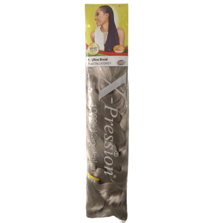 X-pression Ultra Braid Metallic Grey
