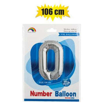 Silver Number Helium Balloon 106cm
