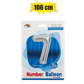 Silver Number Helium Balloon 106cm