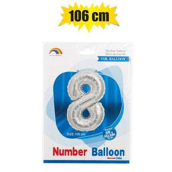 Silver Number Helium Balloon 106cm