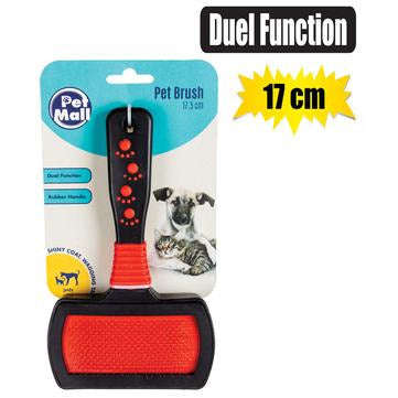 Pet dog/cat brush rubber wide 2-function