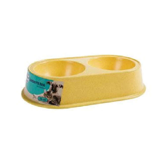 Pet dog/cat bowl bamboo double 24cm