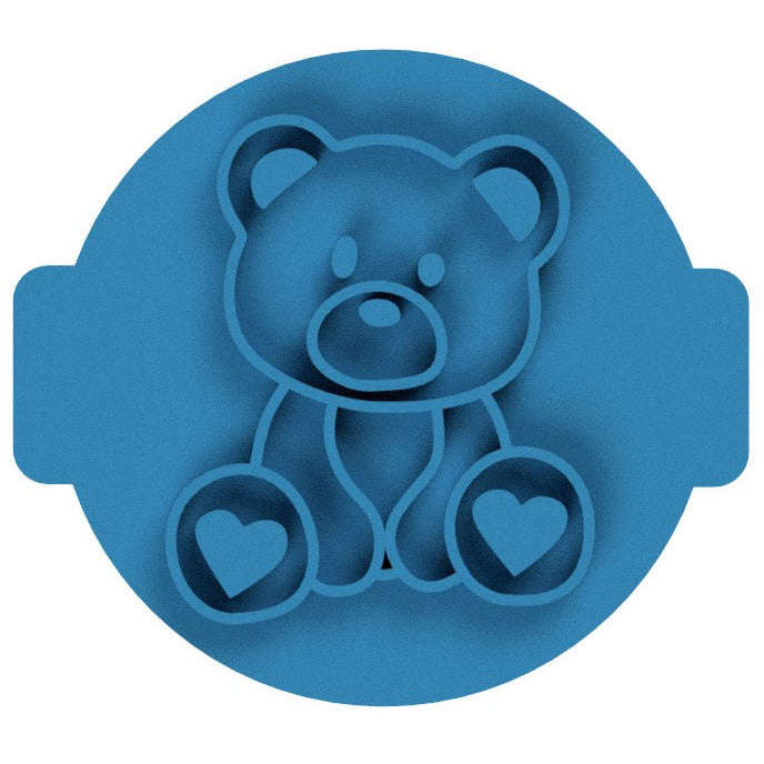 Hubbe Teddy with Hearts Cookie Embosser