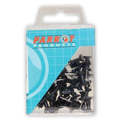 Parrot Push Pins (Boxed 30 - Black) BA3001B