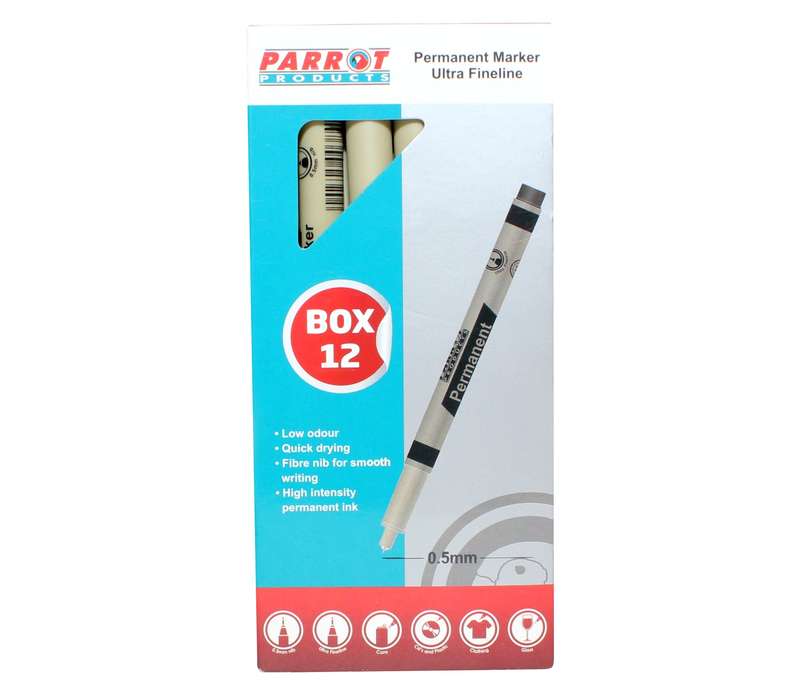 Ultra Fineliner Permanent Markers (Box of 12 - Black) PP2001B