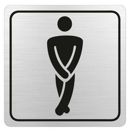 Parrot Products: Gents Toilet Symbolic Sign on Brushed ACP 15cm*15cm SN4108