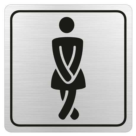 Parrot Products: Ladies Toilet Symbolic Sign on Brushed ACP 15cm*15cm SN4109
