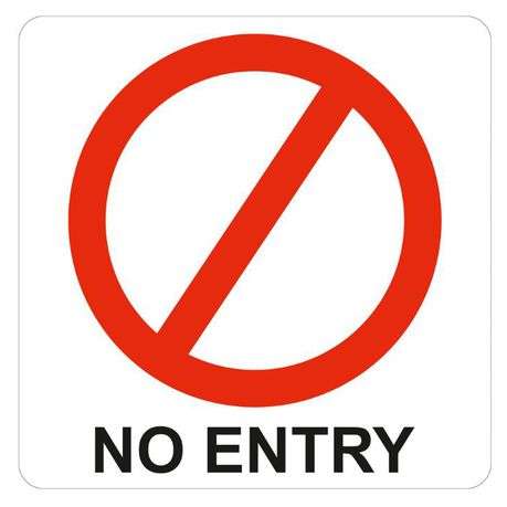 Parrot Products: No Entry Symbolic Sign on White ACP SN4112