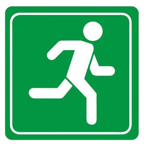 Parrot Products: Green Man Running Symbolic Sign on White ACP 15cm*15cm SN4113