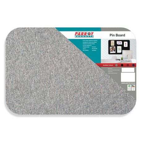 Parrot Notice Board - Adhesive Pin Board No Frame (600 x 450mm) - Grey  BD0320L
