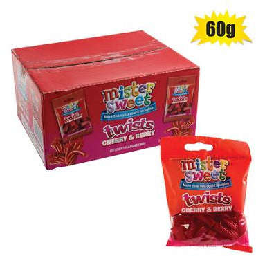 Mister Sweet Liquorice Twists Cherry & Berry 60g