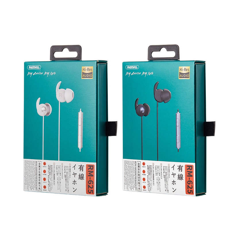 REMAX RM-625 Metal Wired Half In-Ear Earphones