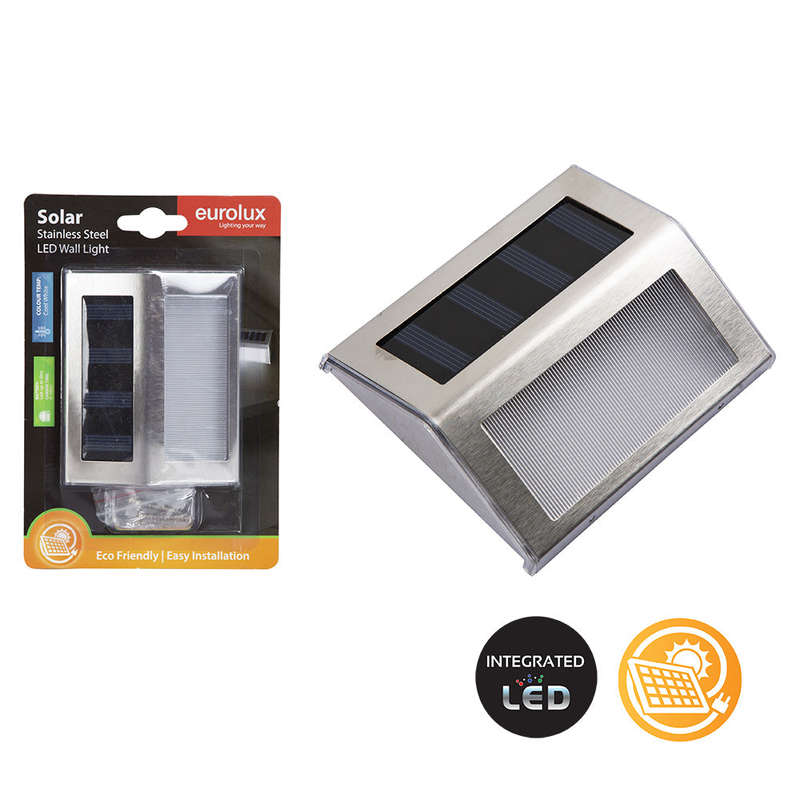 Eurolux Solar Stainless Steel LED Wall Light