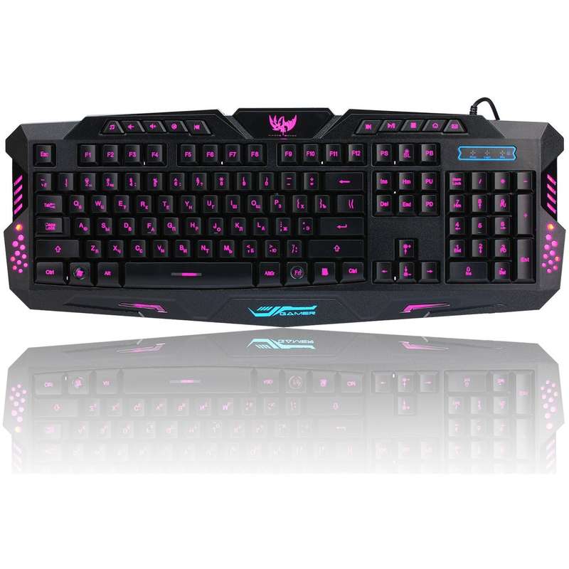 HXSJ A877 Tricolor Backlit Wired Keyboard