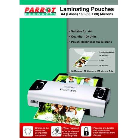 Parrot Laminating Pouch A4 160(80+80) Micron - Pack of 100 LFA480