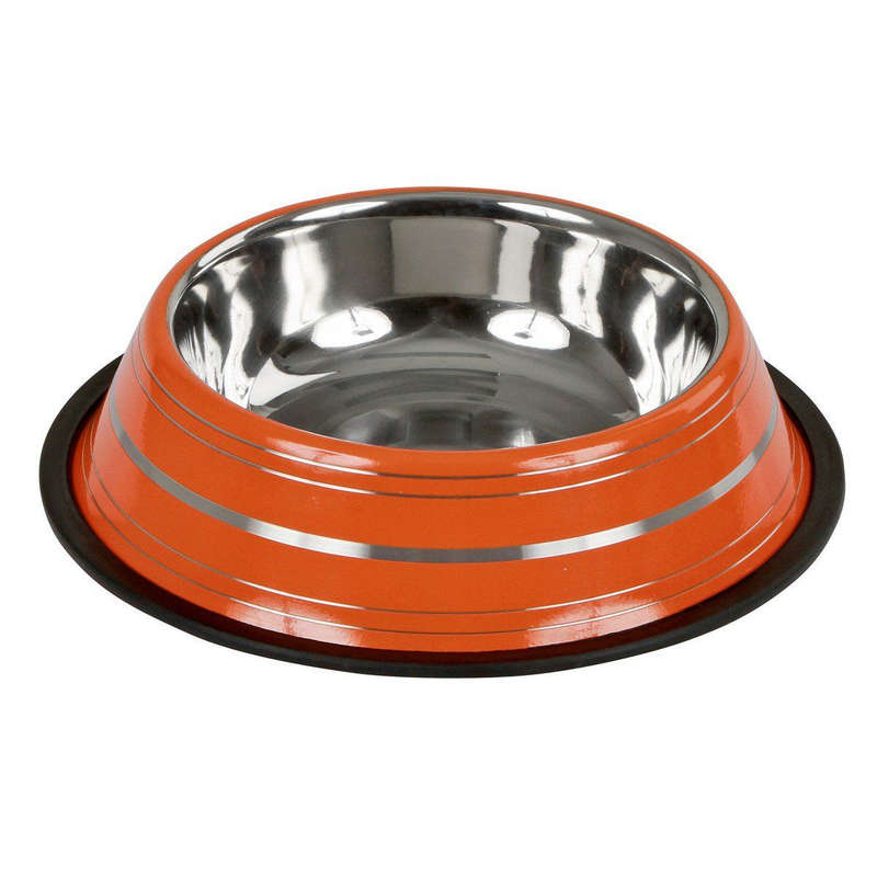 Stainless Steel Dog Bowl 26cm - Orange