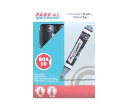 Parrot Chisel Tip Permanent Markers (Box of 10 - Black) PP3001B