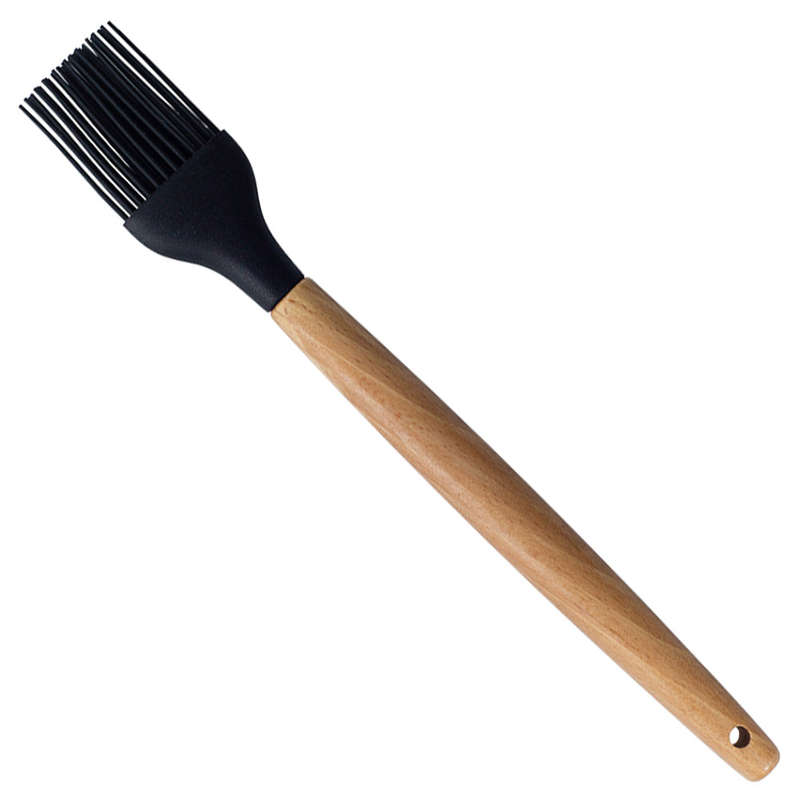 Silicone Pastry Brush With Wooden Handle - Black