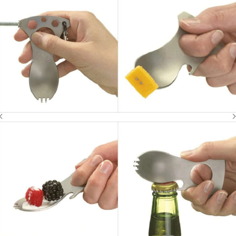 Camping Spoon Tool with Carabiner