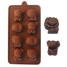 Silicone Baby Animal Mould Brown 8 Piece
