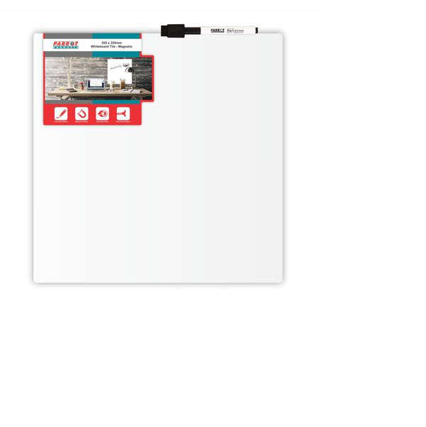 Parrot Whiteboard Tile Magnetic 355 x 355mm - White