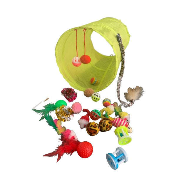 Hubbe Cat Fun Tunnel with Assorted Toys