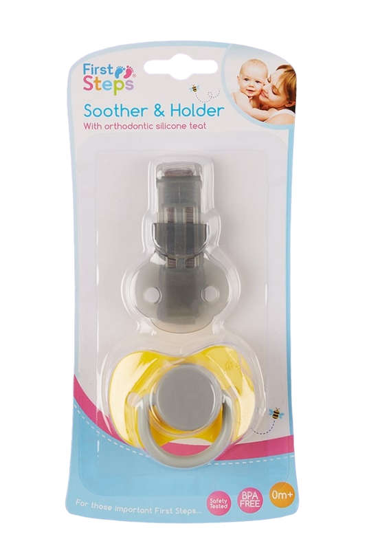 First Steps Silicone Teat Soother & Holder