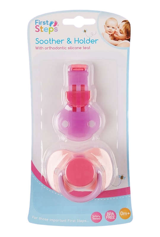 First Steps Silicone Teat Soother & Holder