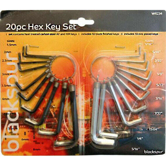 Blackspur Hex Key Set 20pc - WR234