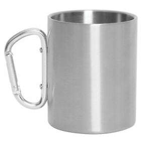 Stainless Steel Camping Mug with Carabiner Handle