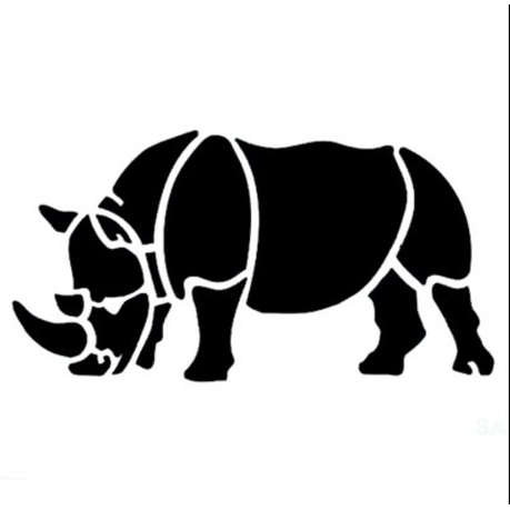 Jem Stencil - Rhino - 62 X 118mm / 2.44 X 4.65