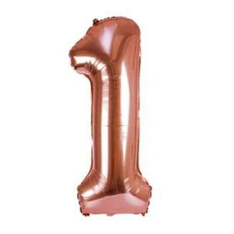 Rose Gold Number Helium Balloon 106cm