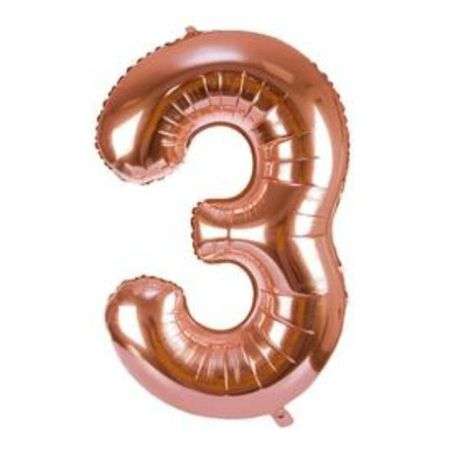 Rose Gold Number Helium Balloon 106cm