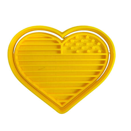 Hubbe Cookie Cutter - 4th of July - American Flag Heart