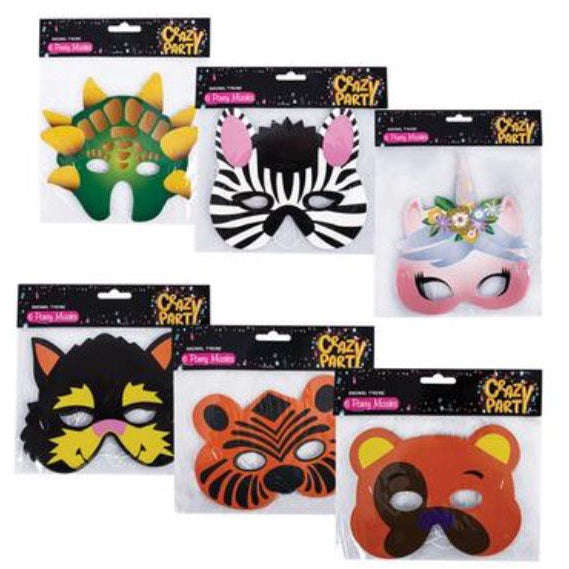 Party Mask Animal Theme 6 pieces
