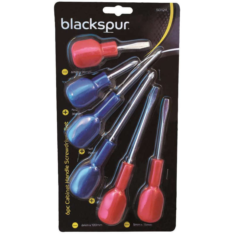 Blackspur 6pc Cabinet Handle Screwdriver Set SD124