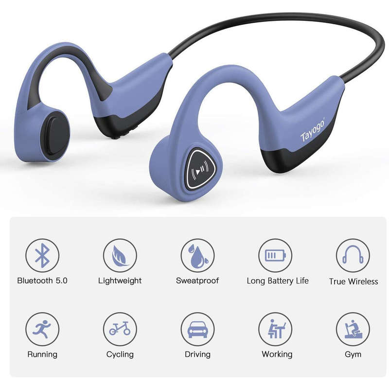 Tayogo S2 Bone Conductor Sports BT Headset Blue