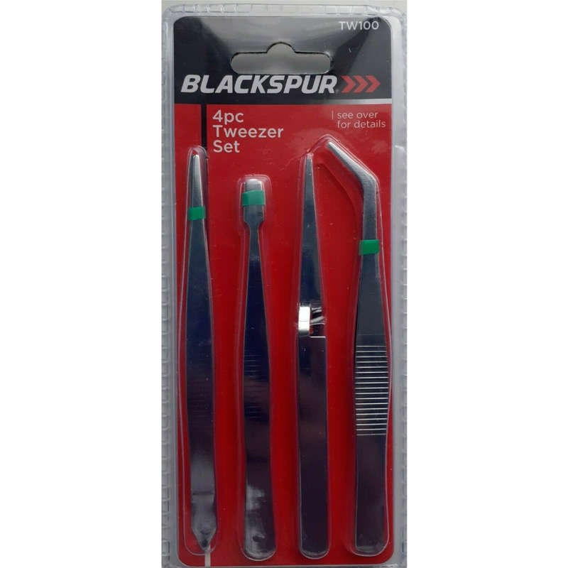 Blackspur 4 Piece Tweezer Set TW100