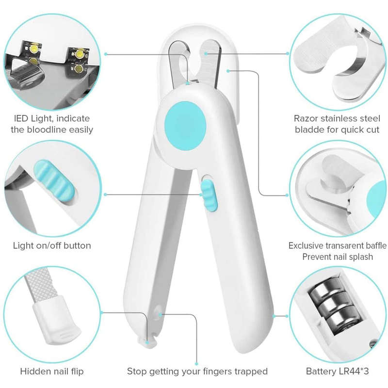 LED PET Nail Clipper PG-CC001 - Blue