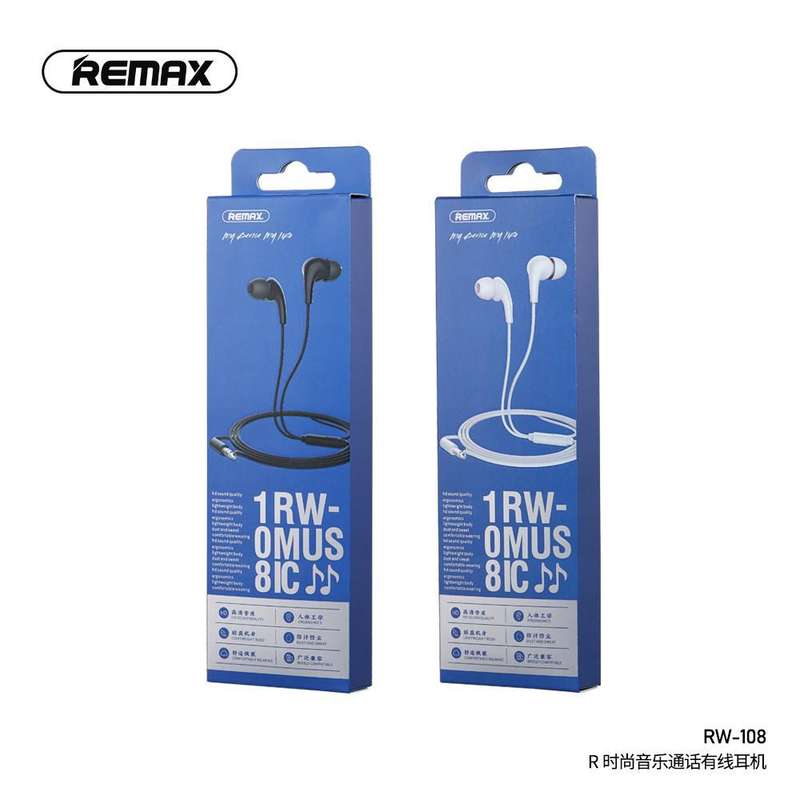 Remax RW-108 In Earphone Wired Music Handsfree