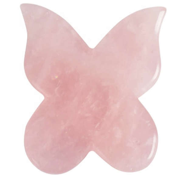 Natural Rose Quartz Butterfly Gua Sha Stone