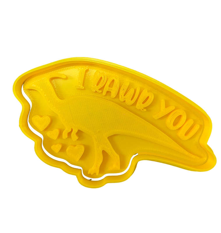 Hubbe Cookie Cutter - Valentines Dino - I Rawr You