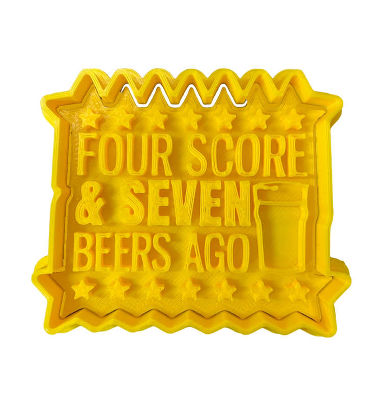Hubbe Cookie Cutter - 4th of July - Four Score and Seven Beers ago