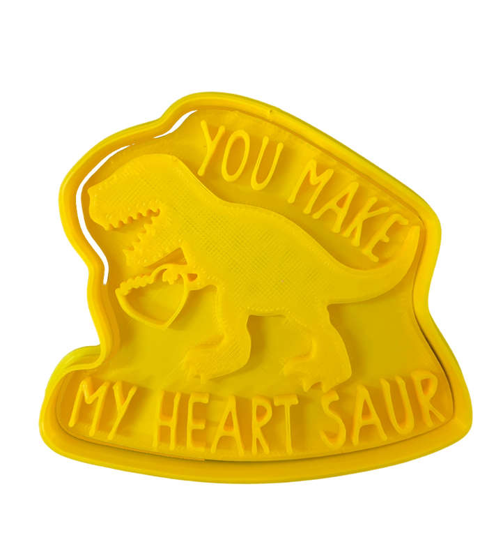 Hubbe Cookie Cutter - Valentines Dino - You Make My Heart Saur