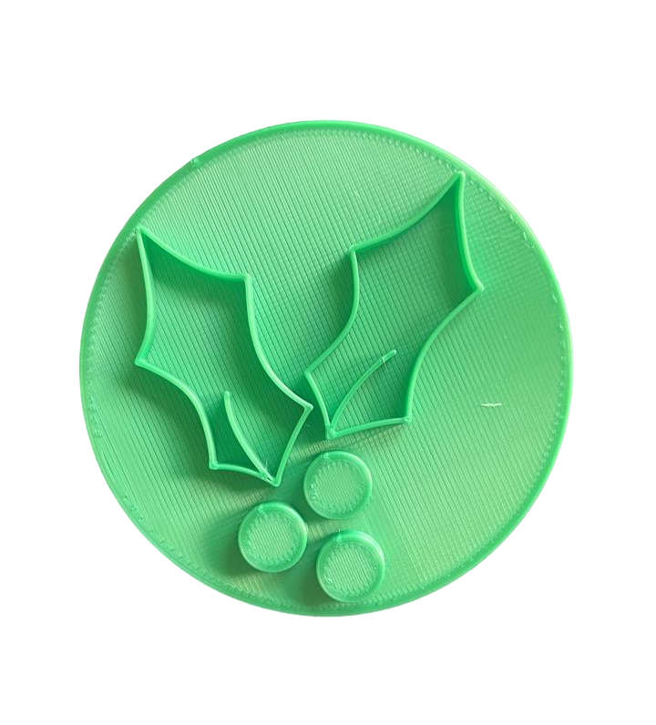 Hubbe Cookie Cutter - Christmas Holly Embosser